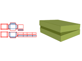 对口翻盖,外盒V槽,围边半穿