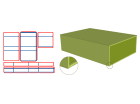 书型翻盖V槽,内盒围边+裱纸围边,内盒裱纸围边